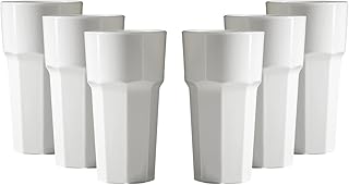 Ensemble de plastique pc blanc incassable en forme d'octogone rb 12oz