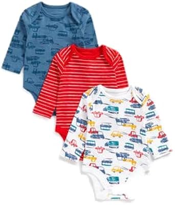 Body à double pression cars design pour petits garçons - lot de 3