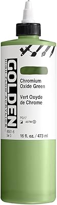 Bouteille en acrylique doré à haut débit - vert oxyde de chrome, 16