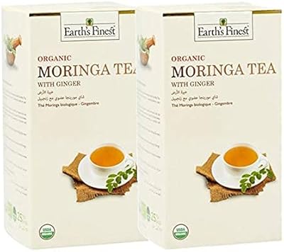 Thé moringa biologique au gingembre 37,5 g (paquet de 2) - 50 sachets