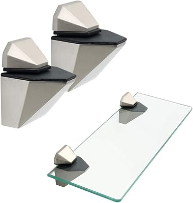 Support d'étagère mural réglable en bois et verre, 2 pièces ou 1 paire
