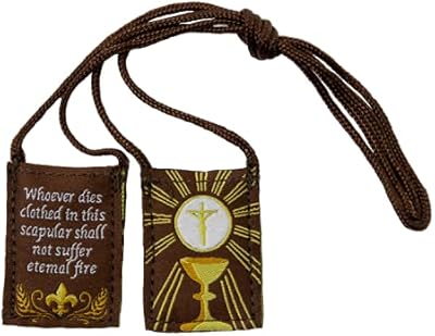 Épaulière marron de luxe marron et doré motif de sainte communion