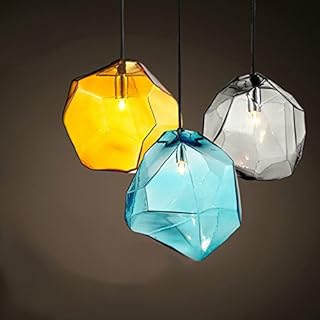 Jenny long ceiling 50cm : suspension moderne avec design glaçon en verre