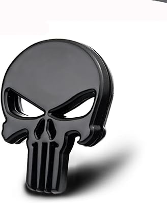 Autocollant de voiture avec logo de crâne de punisher en métal 3d