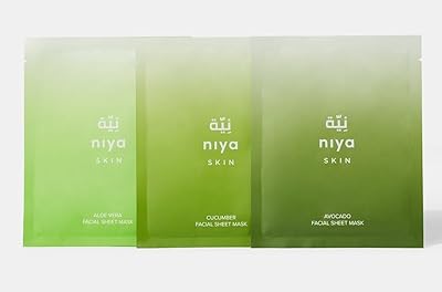Masques en tissu niya pour la peau avocat concombre et aloe