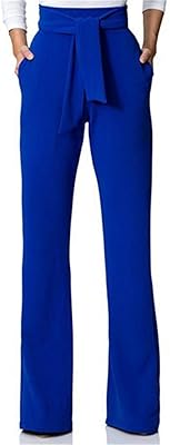 Pantalon large extensible taille haute pour femme pour le travail et le bureau