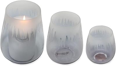 Bougeoirs ouragan old home (lot de 3) ; cache-bougies décoratifs en verre