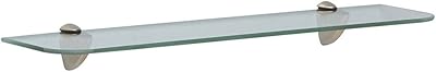 Shelfmade kt-0134-624sn ensemble d'étagères en verre, nickel satiné, 6" x 24