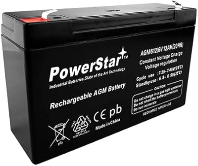 Batterie au plomb de remplacement powerstar 6v 12ah ub6120 agm612