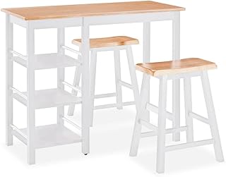 Ensemble de bar vedaxel 3 pièces en bois mdf blanc pour la cuisine