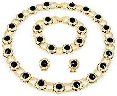 Parure de bijoux en plaqué or 18 carats ornée de cristaux