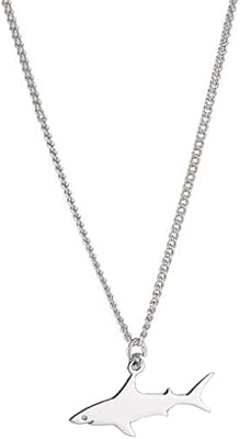 Collier avec pendentif en forme de requin en argent minimum pour femme, collier