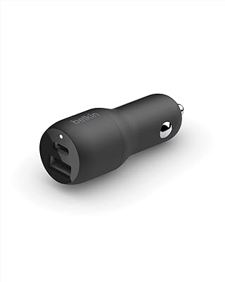Chargeur de voiture rapide double port belkin 37 w, port usb c 25