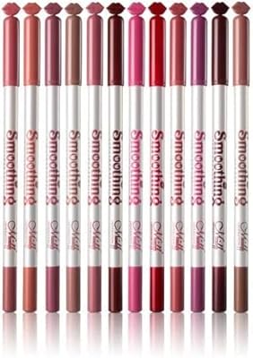 Ensemble de 12 crayons à lèvres lissants multicolores