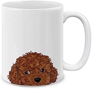 Tasse à thé en céramique mogbrew brown toy poodle pour café et thé