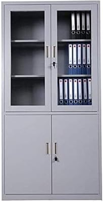 Armoire en acier à quatre portes gris 183×40×45 cm