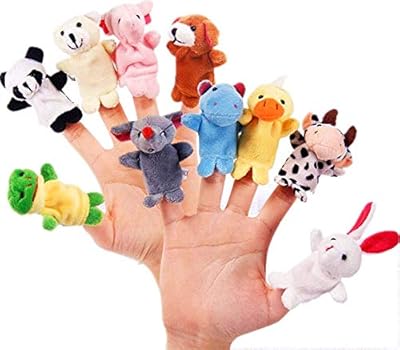 10 pièces de marionnettes à doigts d'animaux mignons - jouets de poupée interactifs