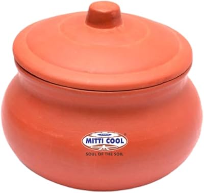 Pot à caillé en terre fait main avec couvercle (350 ml, naturel)