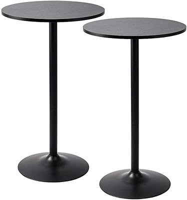 Table de bar ronde et table berrington santina lot de 2 noir