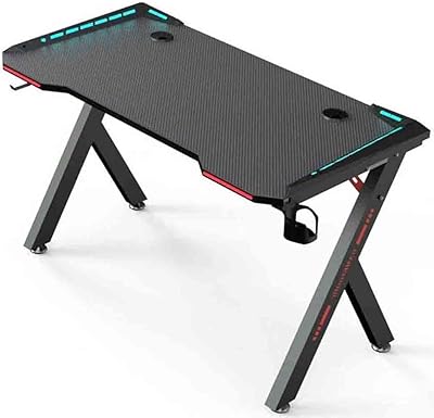 Table de jeu be one avec lumières led, bureau d'ordinateur en forme