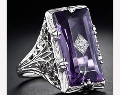 Mitmeijiao femme vintage 925 argent violet pierre précieuse bague mariage fiançailles cocktail fiançailles