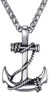 Collier d'ancre nautique en acier inoxydable siusi pour hommes, collier nautique vintage
