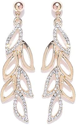Élégantes boucles d'oreilles en cristal doré plaqué or de jubella pour filles