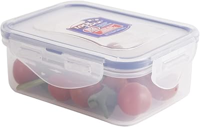Conteneur alimentaire rectangulaire hermétique lock & lock, plastique, bleu columbia, 5,3 x 4