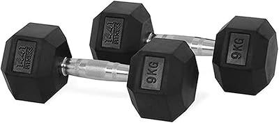 Paire d'haltères hexagonaux prosports ai (9 kg) poids libre pour l'entraînement de force