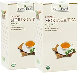 Thé moringa biologique à la menthe earth's finest (paquet de 2)