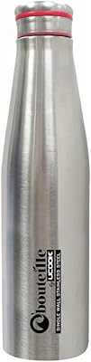 Bouteille obouteille en acier inoxydable simple paroi avec bouchon rouge, 1000 ml. Optimisez votre budget avec Diaytar Sénégal
