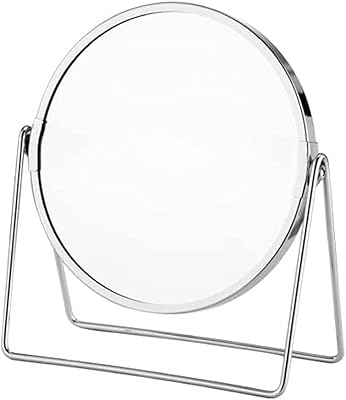 Miroir de maquillage de table, miroir circulaire rotatif de bureau, coiffeuse double face