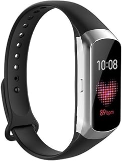 Bracelet de montre en silicone brillant bgm samsung galaxy fit sm-r370 avec bouton