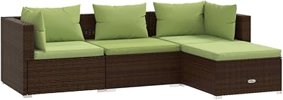 Ensemble de salon de jardin vedaxl 4 pièces avec coussins, mobilier d'extérieur