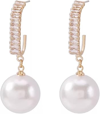 Boucles d'oreilles en acier inoxydable plaqué or opale 925 avec structure pendante blanche