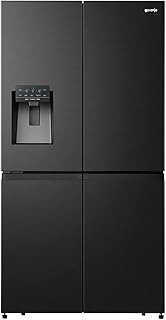 Réfrigérateur vertical gorenje nrm9181sbi, avec 4 portes et distributeur d'eau et de glaçons