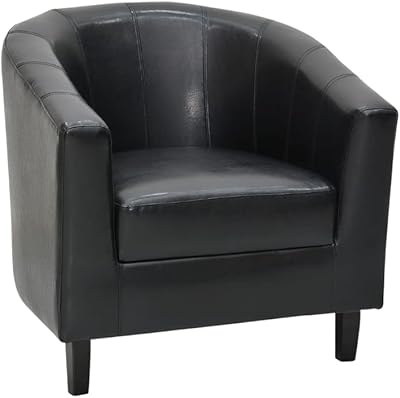 Canapé une place en cuir polyuréthane karnak noir - un canapé confortable