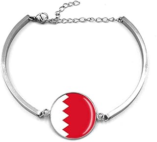 Bracelet tressé avec drapeau de bahreïn, chaîne en métal, bracelet en cristal, souvenir