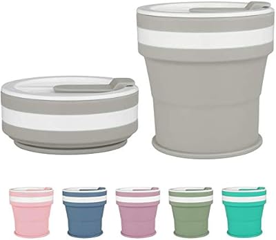 Tasse à café pliable tasse de voyage en silicone avec couvercles