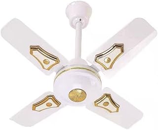 Ventilateur de plafond d'intérieur moody 60 cm blanc et or, ventilateur de plafond