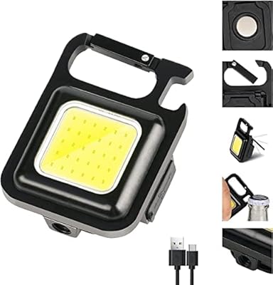 Mini lampe de poche led, lampe de poche porte-clés rechargeable cob 800 lumens