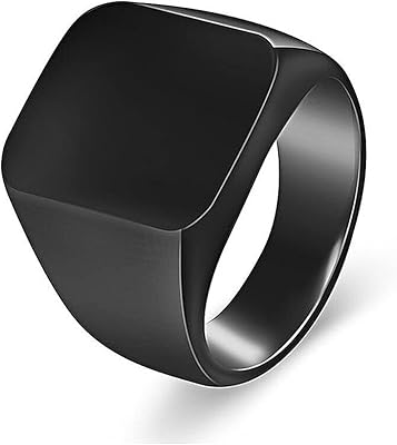 Bague classique pour hommes, noire (taille 9)