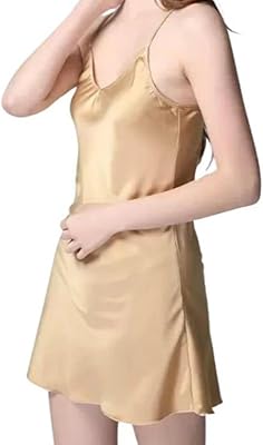 Vêtements de nuit en satin pour femmes, bretelles spaghetti, chemise de nuit, mini