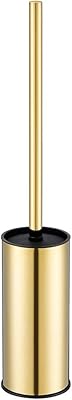 Porte-brosse de toilette rond sur pied en acier inoxydable 304 doré, porte-brosse