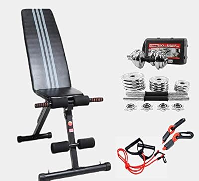 Max strength banc de musculation multifonctionnel avec 20 kg. d'haltères pour abdominaux