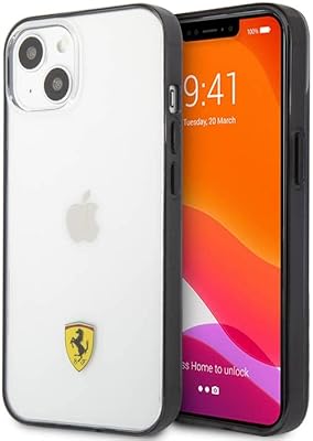 Coque transparente avec logo ferrari imprimé pour iphone 13 (6,1 pouces) de cg