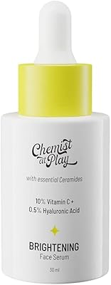 Chemist at play sérum éclaircissant pour le visage aux céramides pour débutants | 10 % de vitamine c + 0,5 % d'acide hyaluronique | tous les types de peau | pour un teint uniforme, une peau éclatante et pour estomper les taches du visage | 30 ml. Diaytar : Faites des achats intelligents en quelques clics
