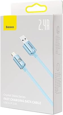 Câble de charge et de données rapide baseus crystal shine usb vers iphone 2,4a, longueur 2 mètres, bleu ciel. Achetez malin avec Diaytar Sénégal, votre partenaire shopping 100% digital