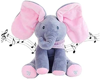 Une poupée en peluche éléphant parlant et chantant de peekaboo, un cadeau