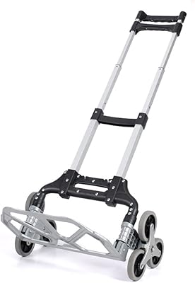 Chariot d'escalier pliable avec 6 roues et corde élastique, chariot portable pliable